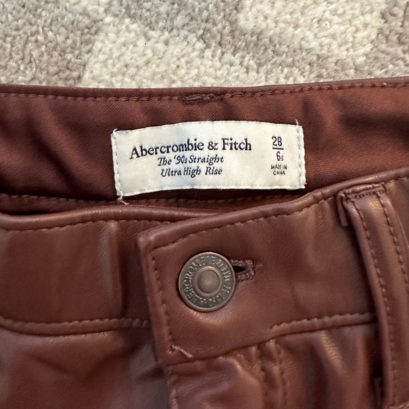 Abercrombie brown leather pants - Picture 1 of 3